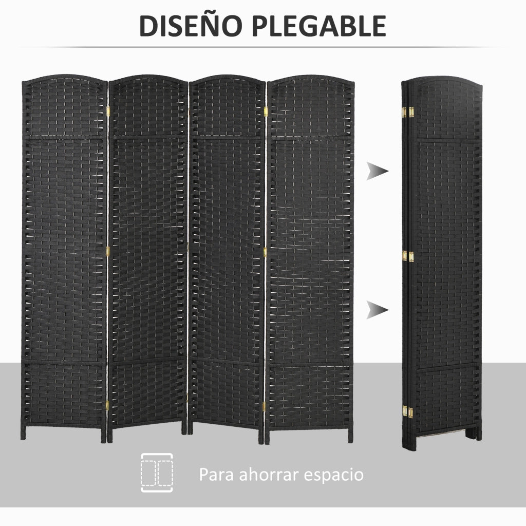 Biombo Separatore 4 Pannelli ¨C Minimal ¨C 160x170 cm Nero
