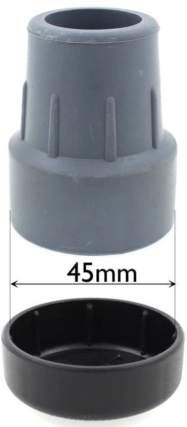 Gommati per Rollatori 45 mm - Plastica - Basso attrito - Per rollatori - 4 pezzi - Adatti per cappucci in gomma - Gommati per rollatori