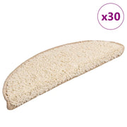 Tappetini per scale 30 pz 56x17x3 cm Crema Semicircolari 3365803