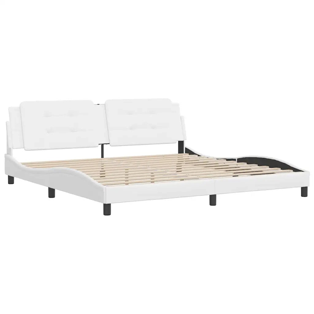 Giroletto senza Materasso Zadar Bianco 200x200 cm in Similpelle
