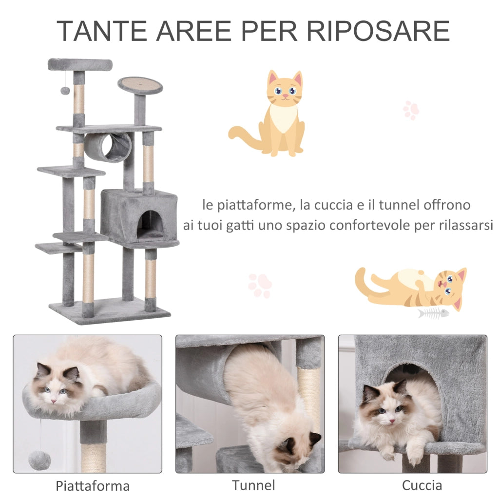 Tiragraffi per Gatti ¨C Minimal ¨C Grigio 60x50x165cm