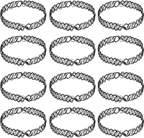 Cinturino elastico nero per donne e ragazze - regalo di moda - set da 12 pezzi con nylon_RM.
