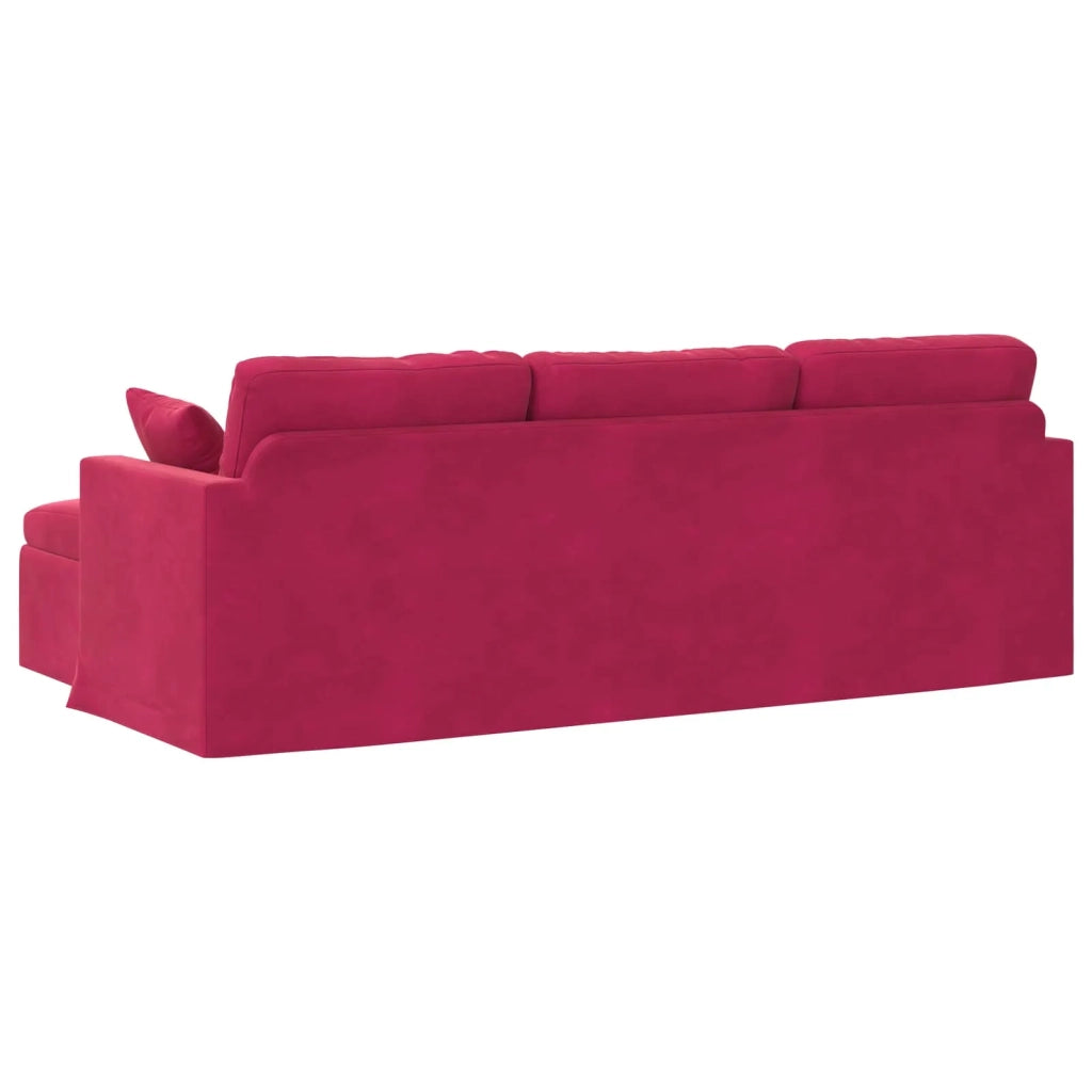 Divano Rosso Vino 228 x 134 x 80 cm Velluto 42024472