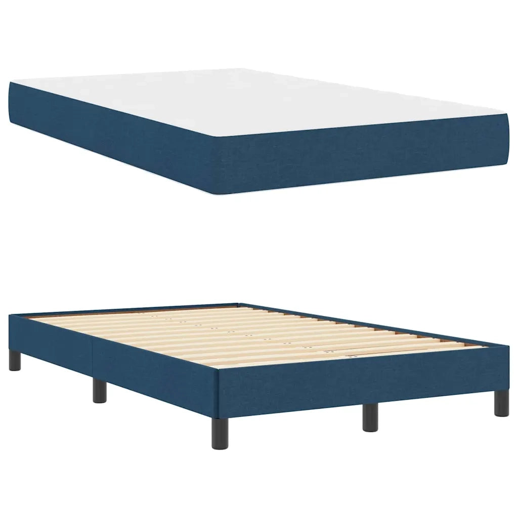 Letto a molle con materasso Blu 120 x 190 cm Tessuto
