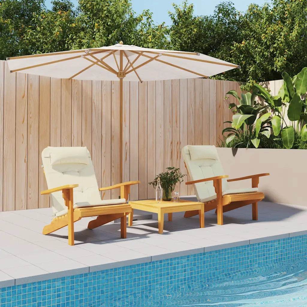 Cuscini per Sedia Adirondack 2 pz | Cuscini per sedie Crema in Tessuto Oxford