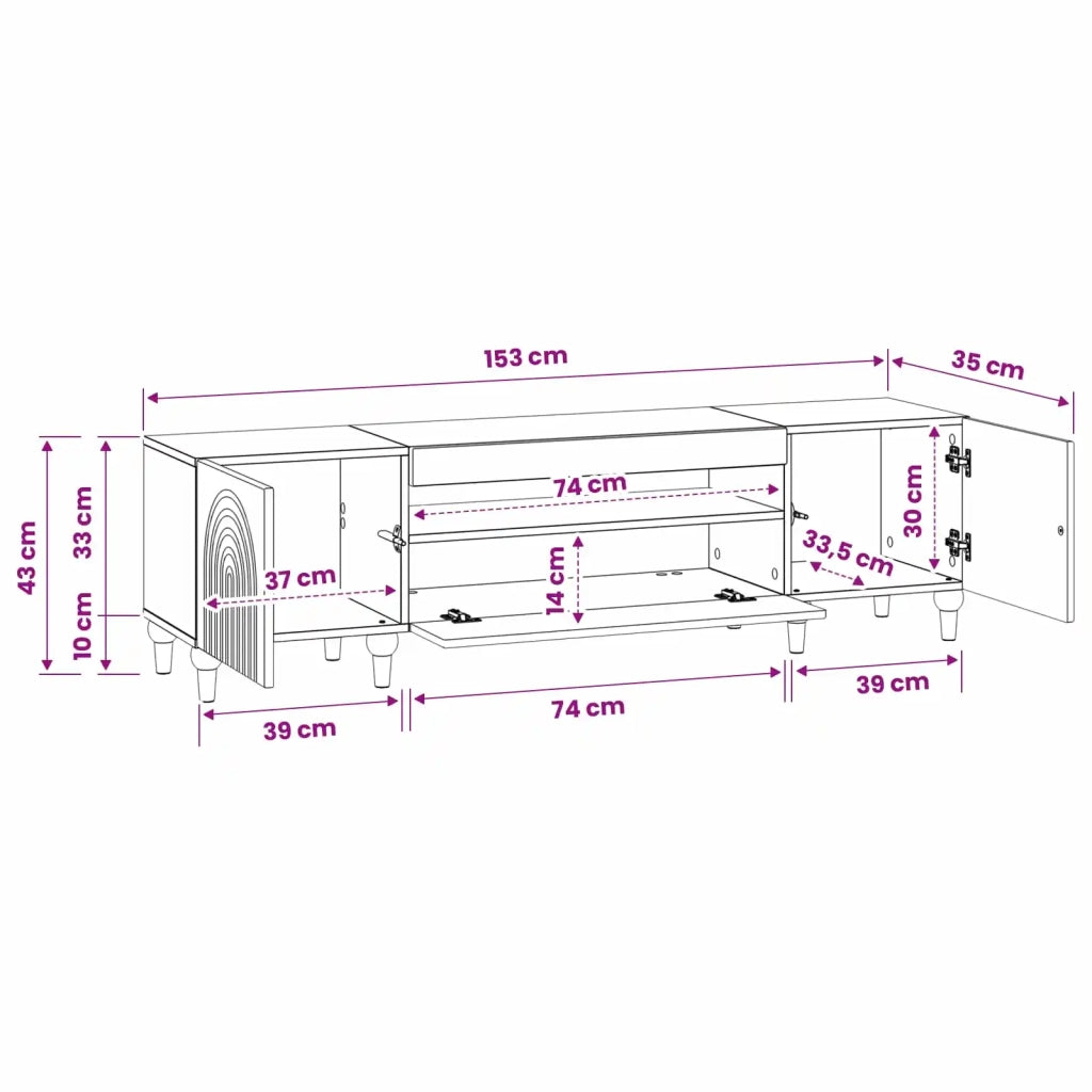 Mobile TV LED Nero Legno ingegnerizzato 896466