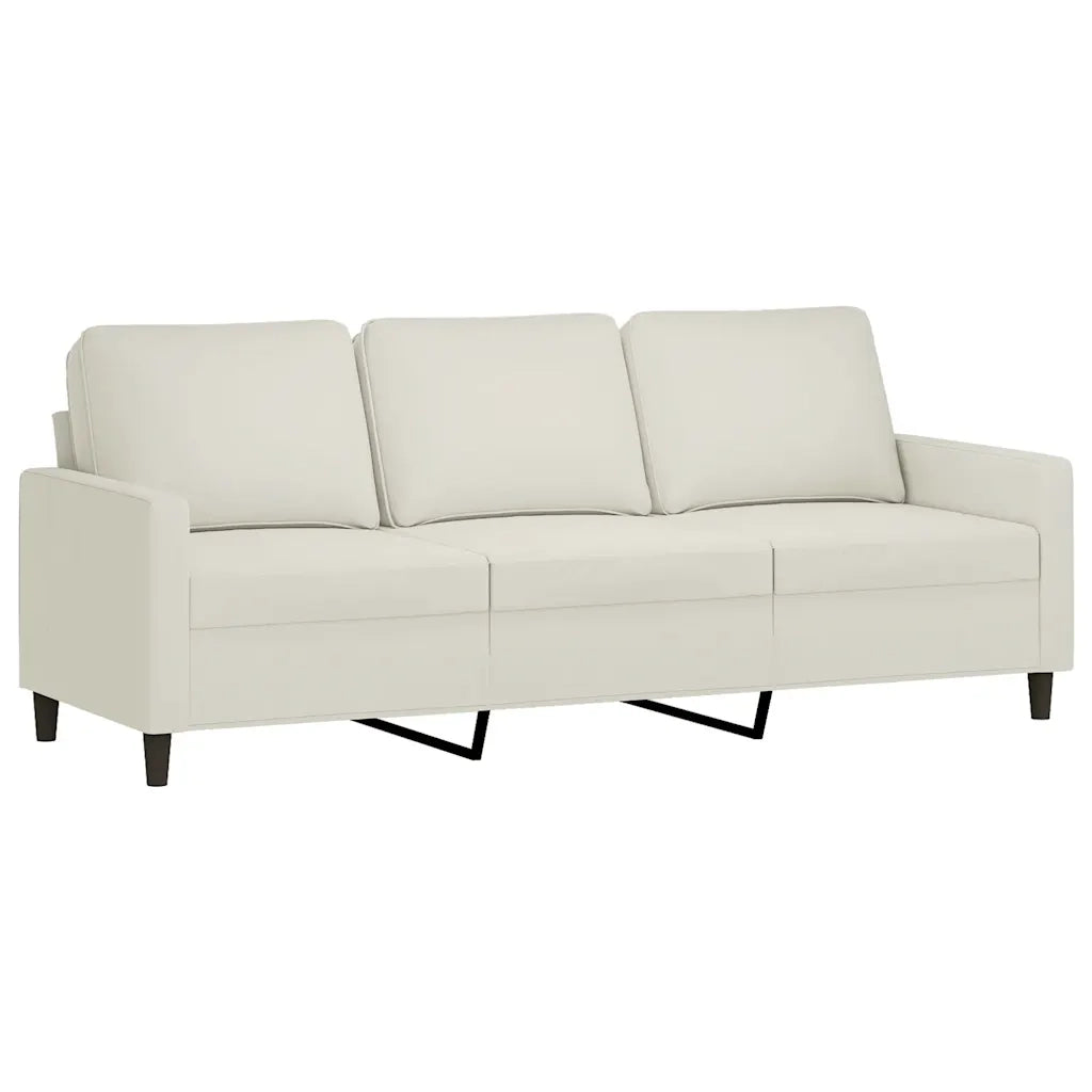 Set di Divani 4 pz con Cuscini Crema in Velluto 3201494