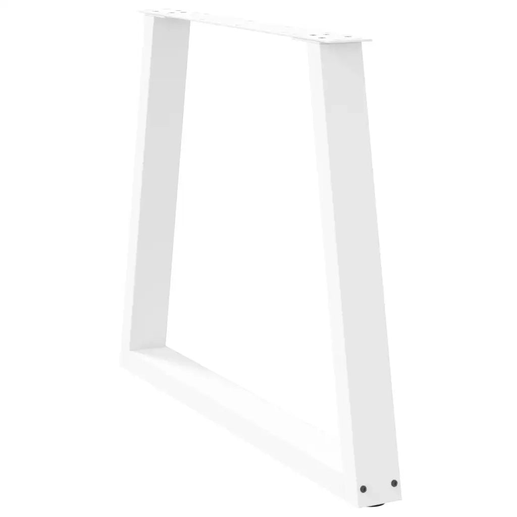Gambe per tavolo da pranzo a forma di V 2 pz bianche 80x(72-73,3) cm in acciaio 4012573