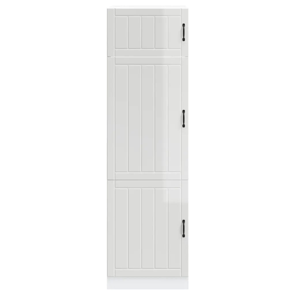 Armadio da Cucina Lucca Bianco Lucido in Legno Multistrato 853869