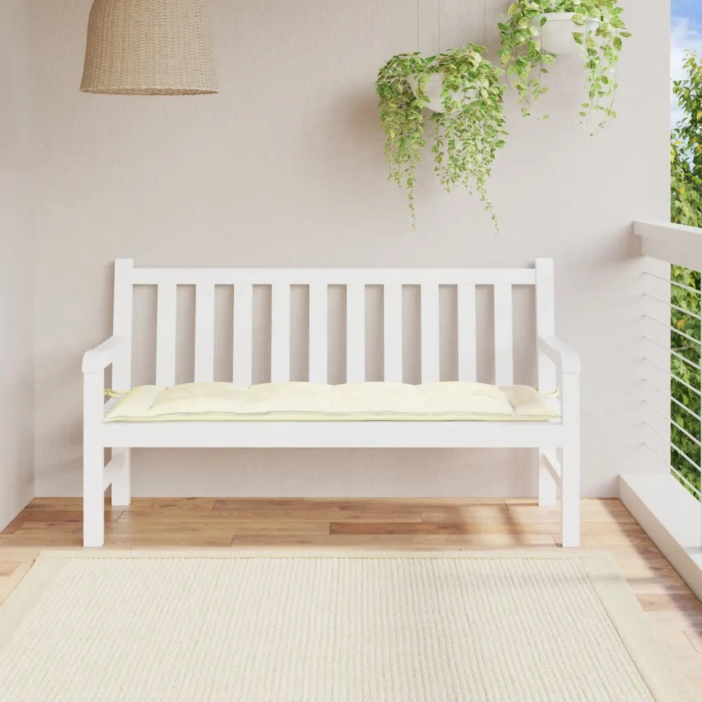 Cuscino per Panca Bianco Crema 150x50x7 cm in Tessuto Oxford 314958