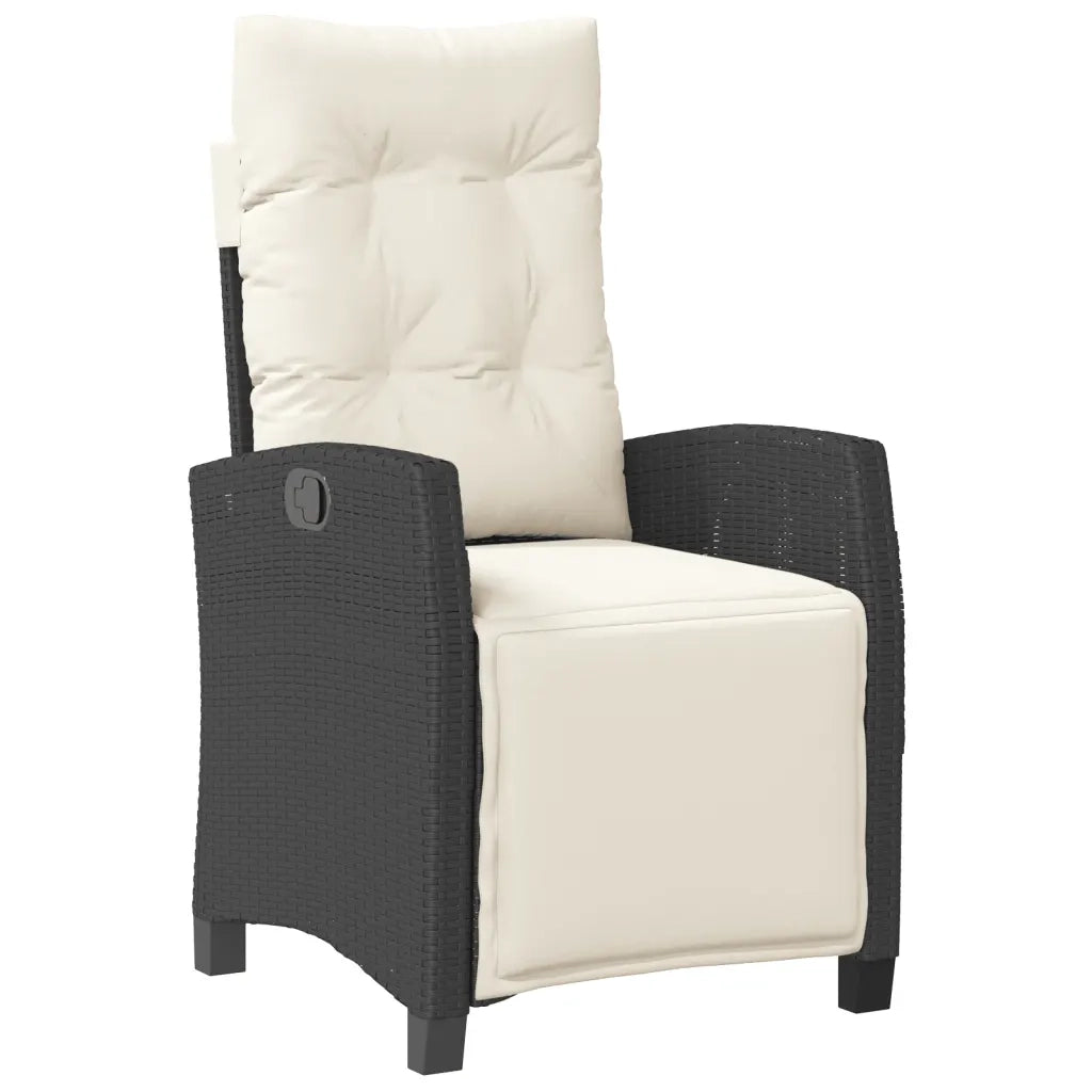 Set da Pranzo da Giardino 7 pz Nero con Cuscini in Polyrattan 3212904