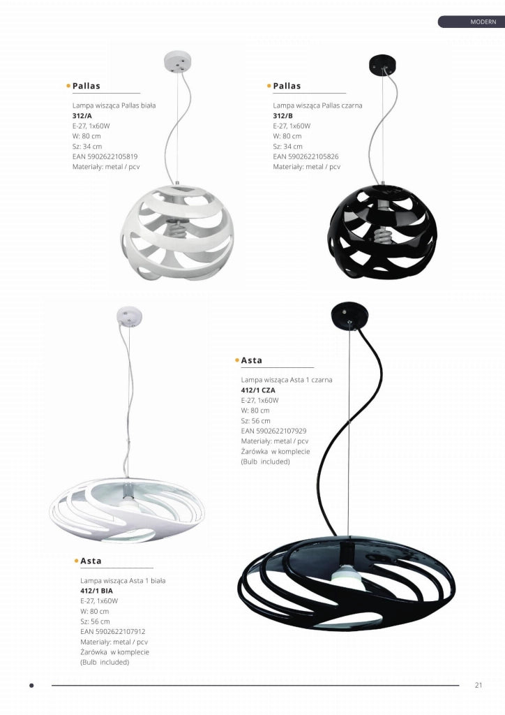 Lampadario a sospensione Lampex Amano nero 3xE27 Ø40cm