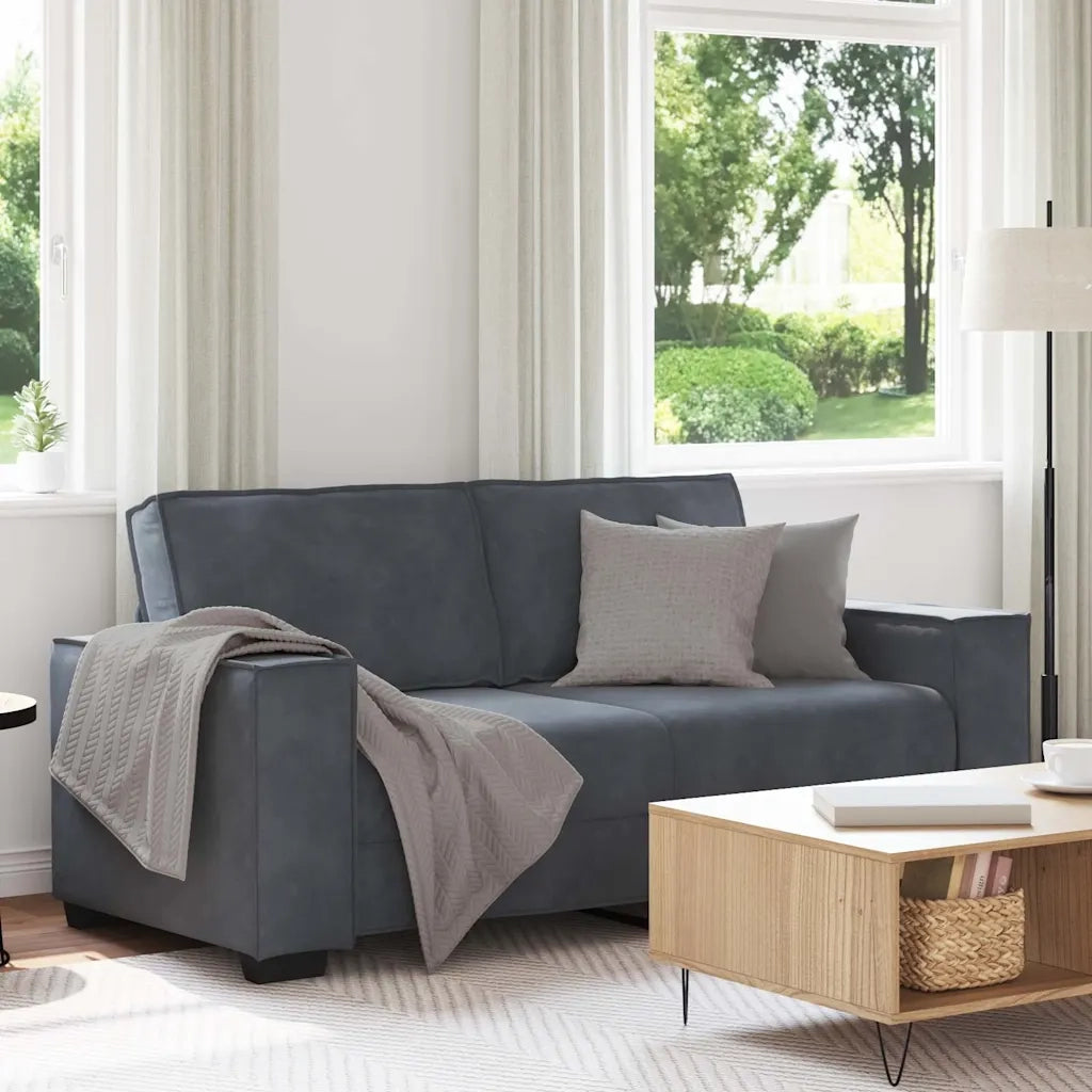 Divano a 2 Posti-Sofa 2 Posti grigio scuro140 cm in Velluto 462387