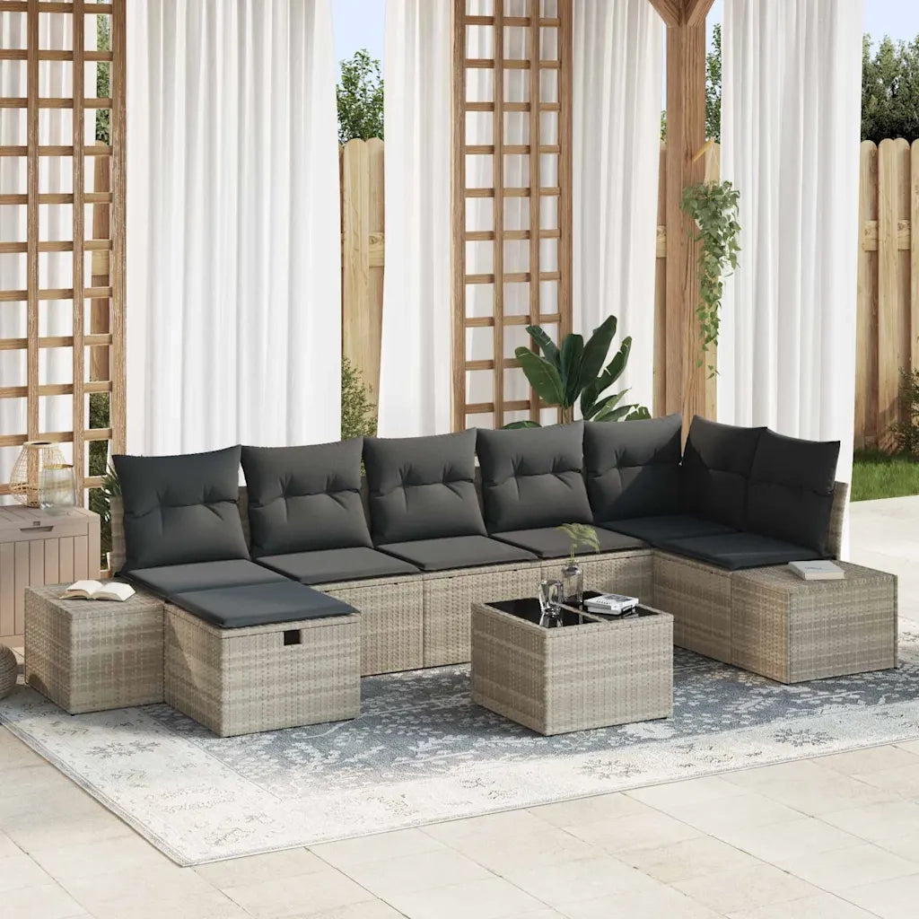 Set di divani con cuscino 8 pcs polyrattan