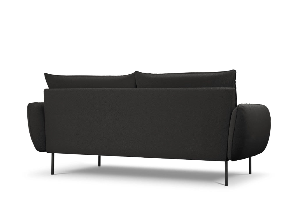Cosmopolitan Design - Divano "Vienna" 4 posti in bouclé nero 