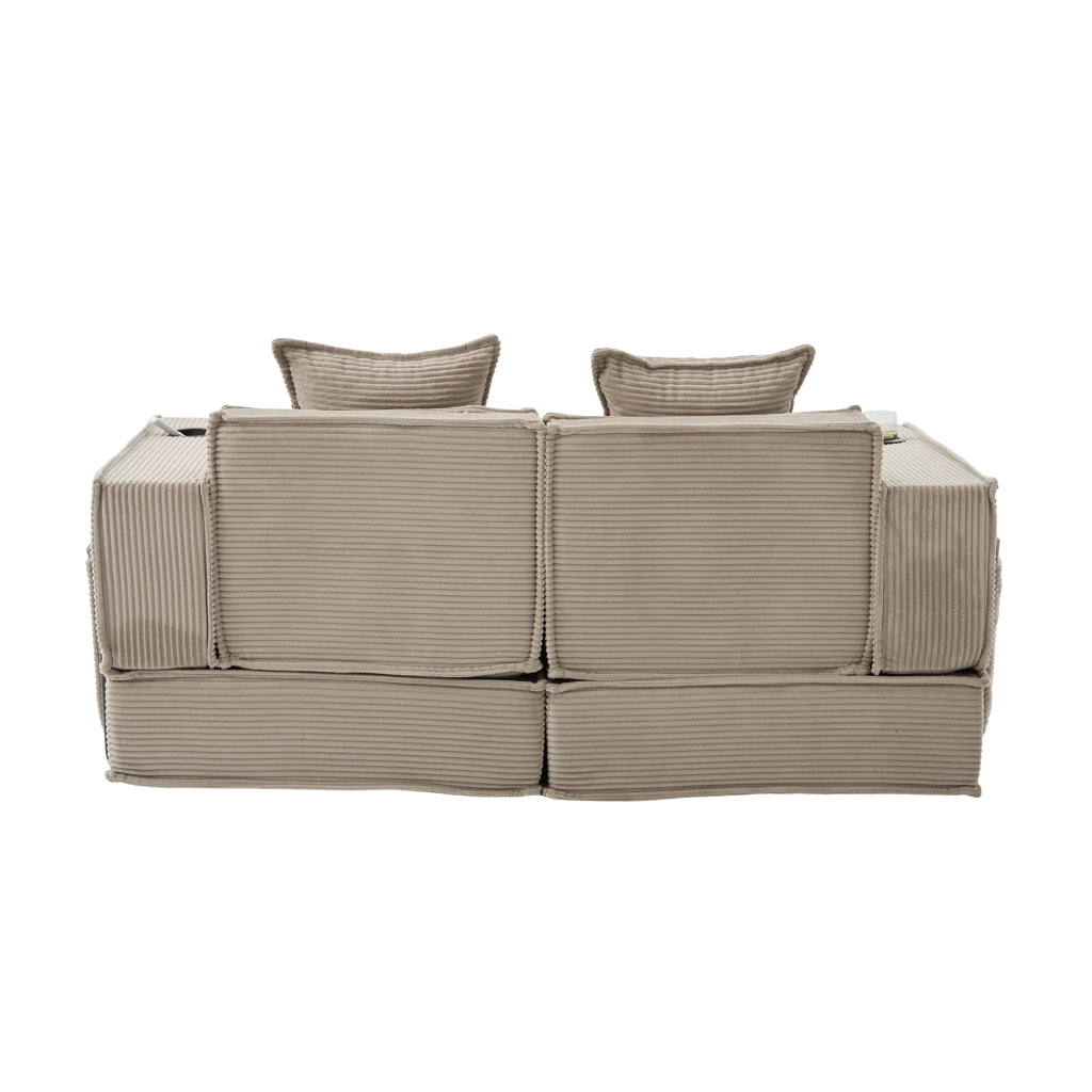 Divano Letto 2 Posti con Poggiapiedi e Cuscini ¨C MINIMAL ¨C Tessuto