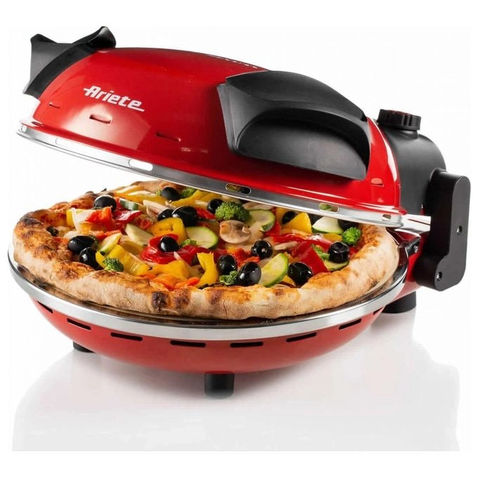 Ariete 909 - Forno Pizza Elettrico 1200W 400 gradi Timer 30 minuti Rosso
