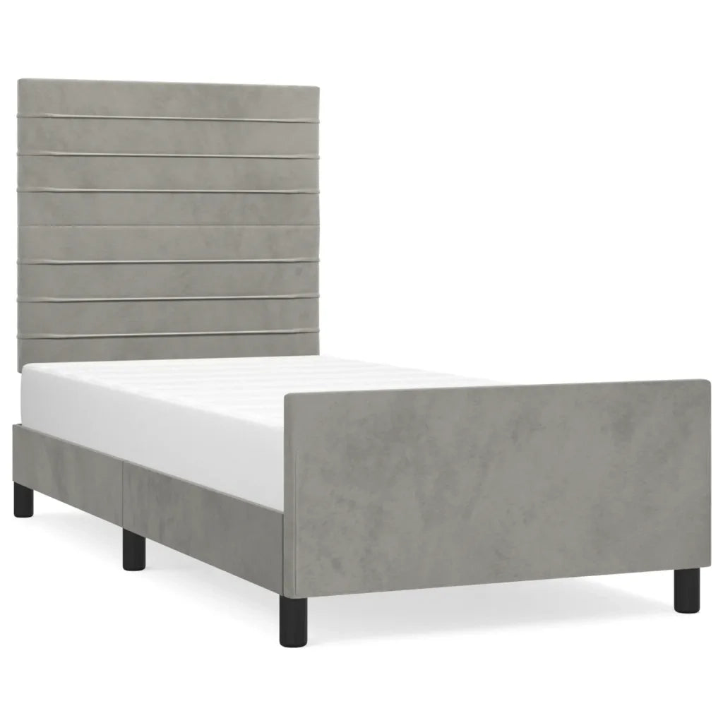 Giroletto senza Materasso Grigio Chiaro 80x200 cm Velluto