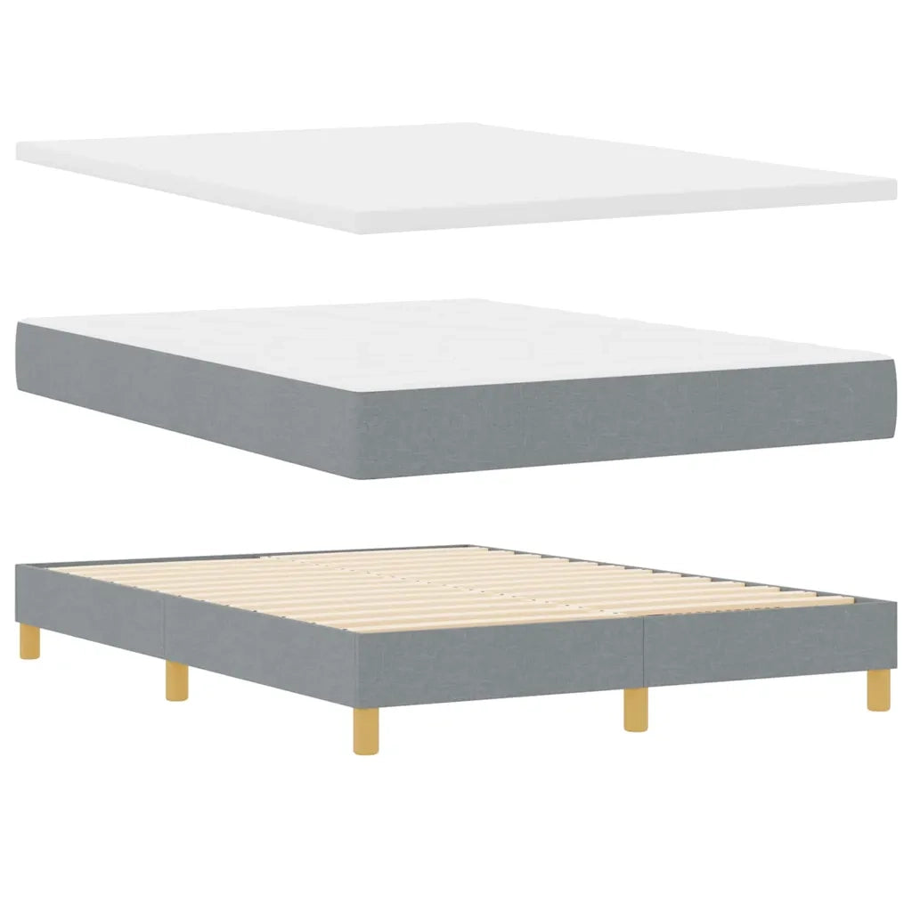 Letto a molle con cuscino Grigio chiaro 140 x 190 cm Tessuto 3338916
