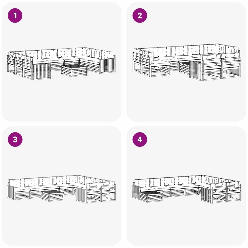 Set di divani da esterno 10 pcs Bianco e Antracite 3391192