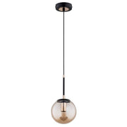 Lampada a sospensione Alfa Sebia sfera nera ambra E14