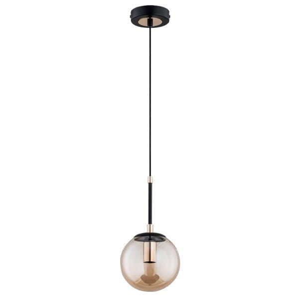 Lampada a sospensione Alfa Sebia sfera nera ambra E14