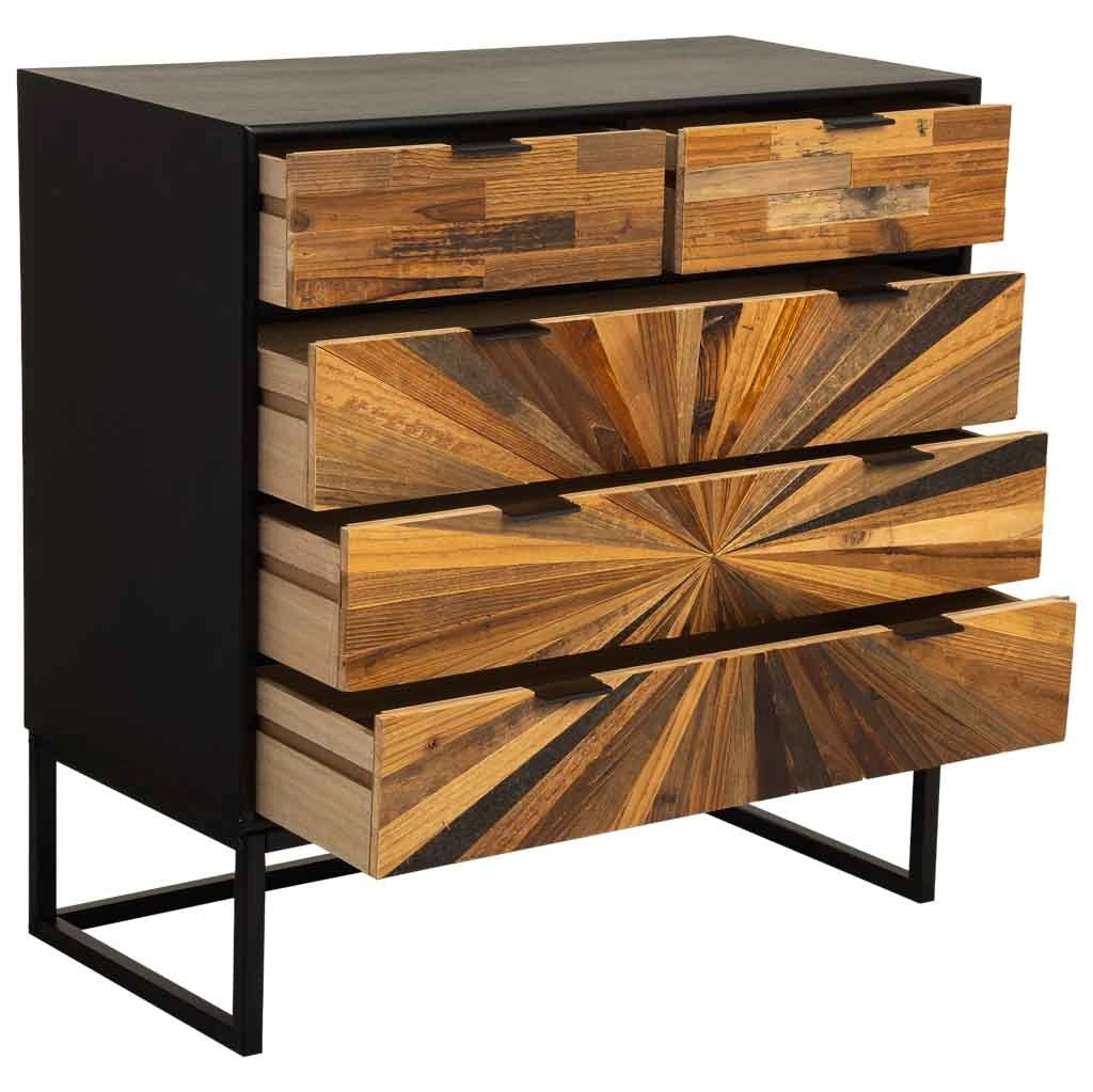 Credenza in legno di recupero marrone 80x39,5x81h cm