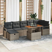 Set Divano da Giardino 8 pcs Grigio polyrattan 3361335