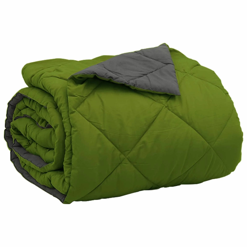 Duvet Estivo Verde e Antracite 220 x 260 cm Microfibra 42025450