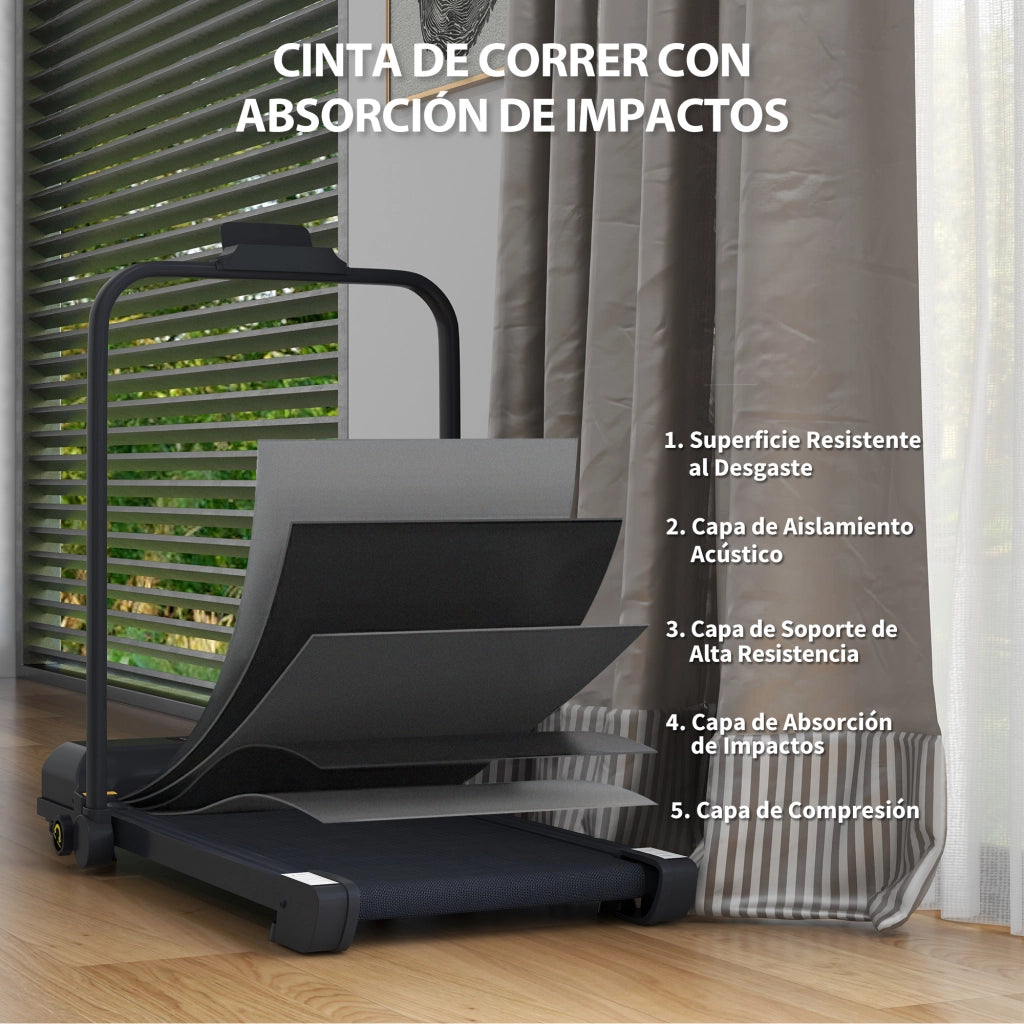 Tapis Roulant Pieghevole 2,5 HP ¨C Minimal ¨C Nero, LED, Telecomando, 10 km/h