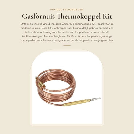 Kit di termocoppella 1500mm - Sensore di temperatura - Uso domestico - Metallo - Protezione - Prodotto di alta qualità