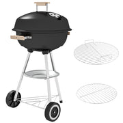 Barbecue a Carbonella ¨C Xylo ¨C Griglia Acciaio con Coperchio e Ruote, Nero