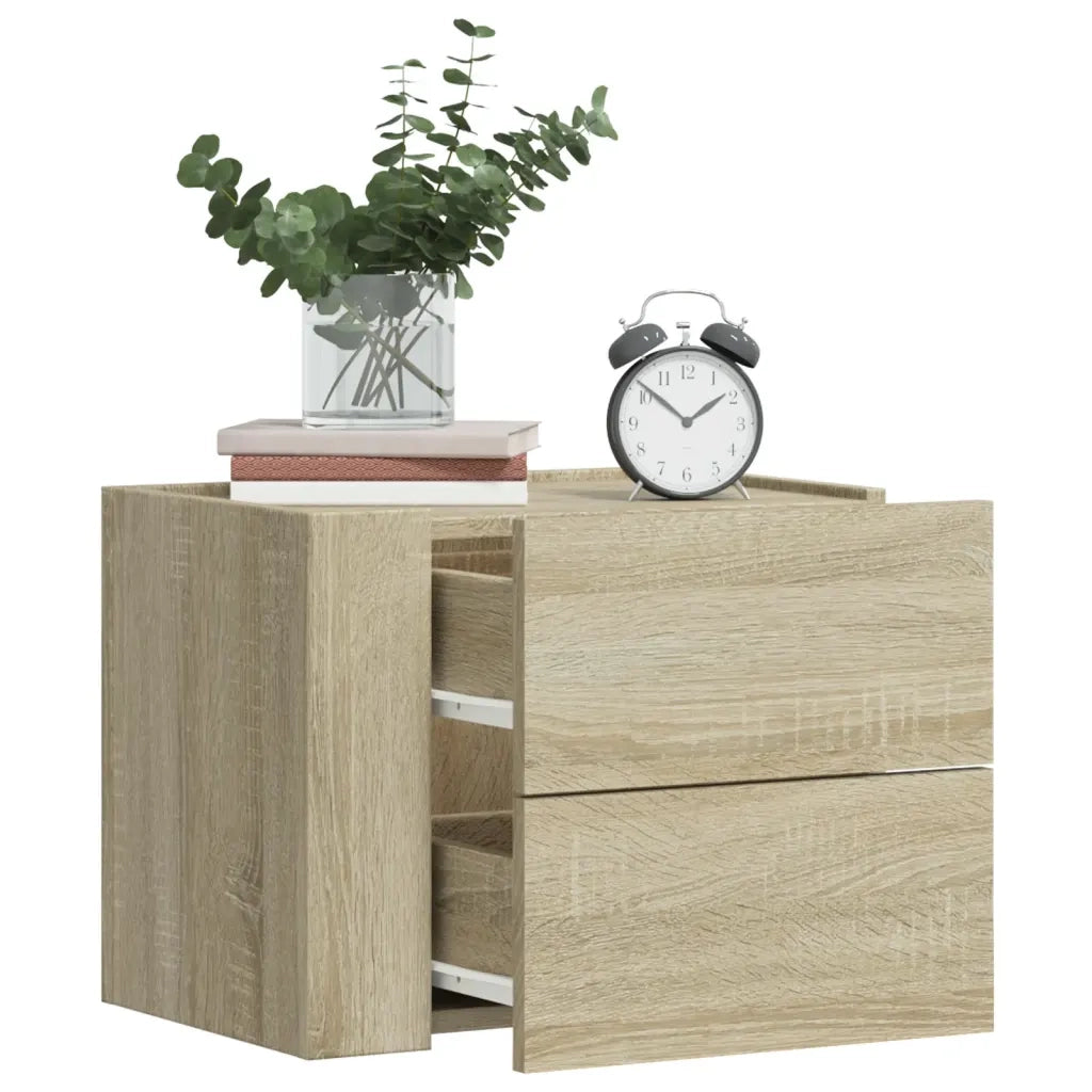 Comodino | Armadio da Notte | Mobiletto da notte a Muro Rovere Sonoma 45x30x35 cm
