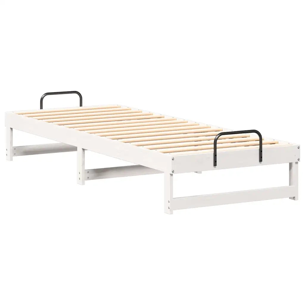 Struttura del letto-Giroletto-Rete del Letto Bianco 80 x 200 cm Pino massello 392480
