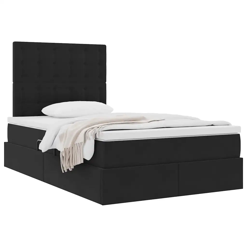 Letto con contenitore e materasso Nero 120 x 200 cm Velluto 3372143