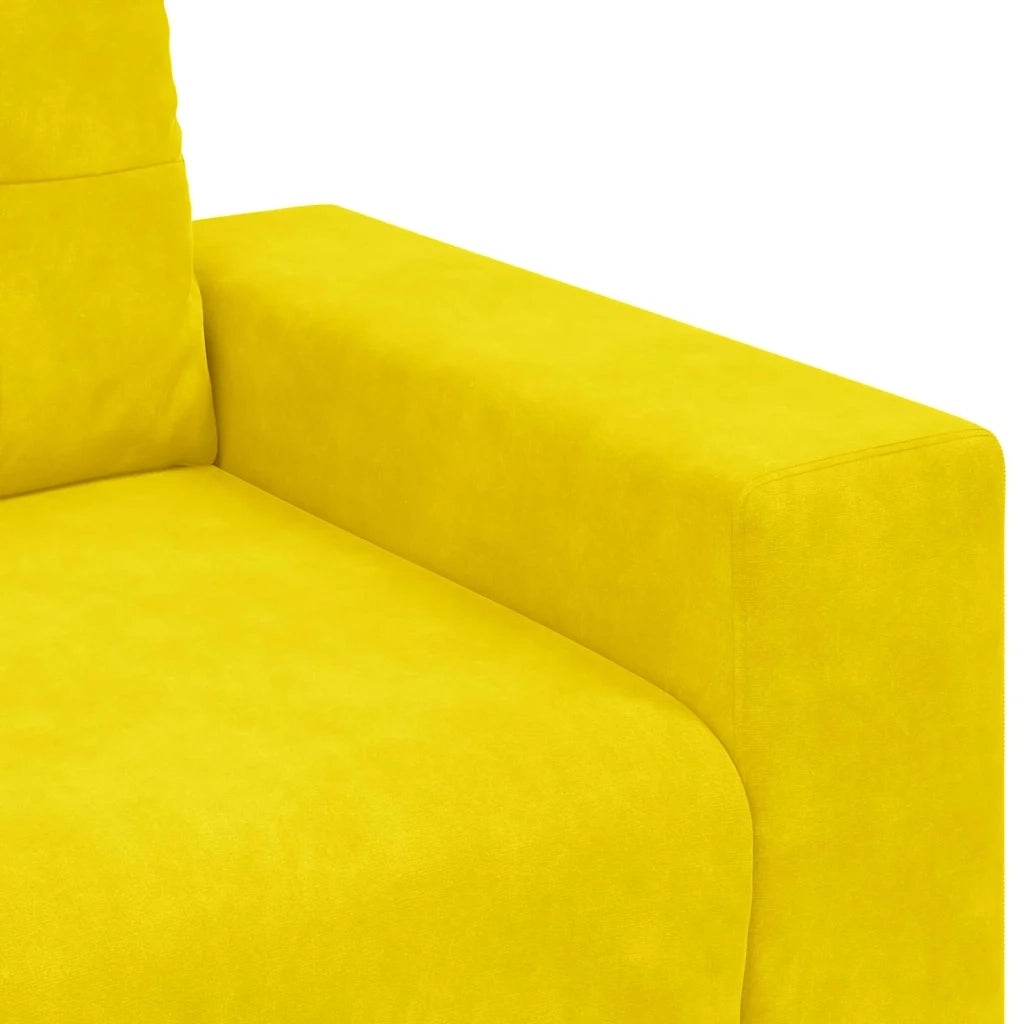Set di divani con cuscino 3 pcs Giallo 221 x 78 x 80 cm Velluto 3324645