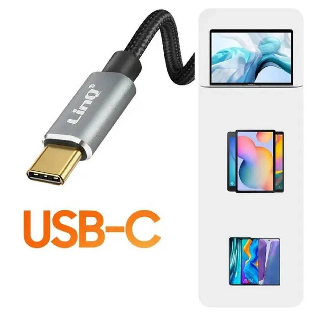 Trade Shop - Microfono Lavalier Usb-c Suono Omnidirezionale A 360° Cavo Da 2 Metri Tpc3539m -
