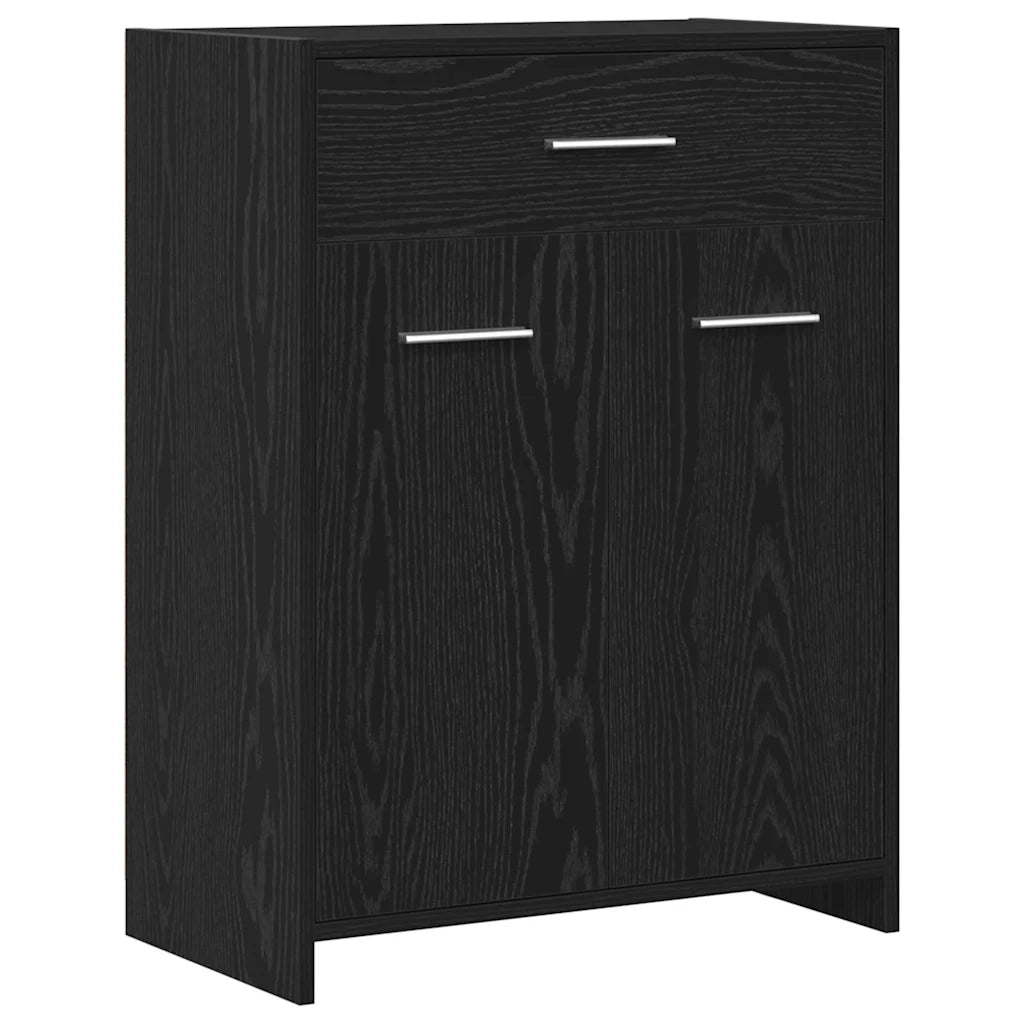 Mobile da Bagno | Armadio da bagno Rovere Nero 60 x 33 x 80 cm Legno multistrato