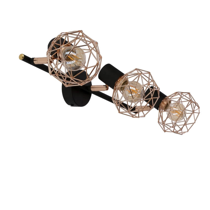 Plafoniera Candellux Acrobat in metallo rame/nera 3xE14