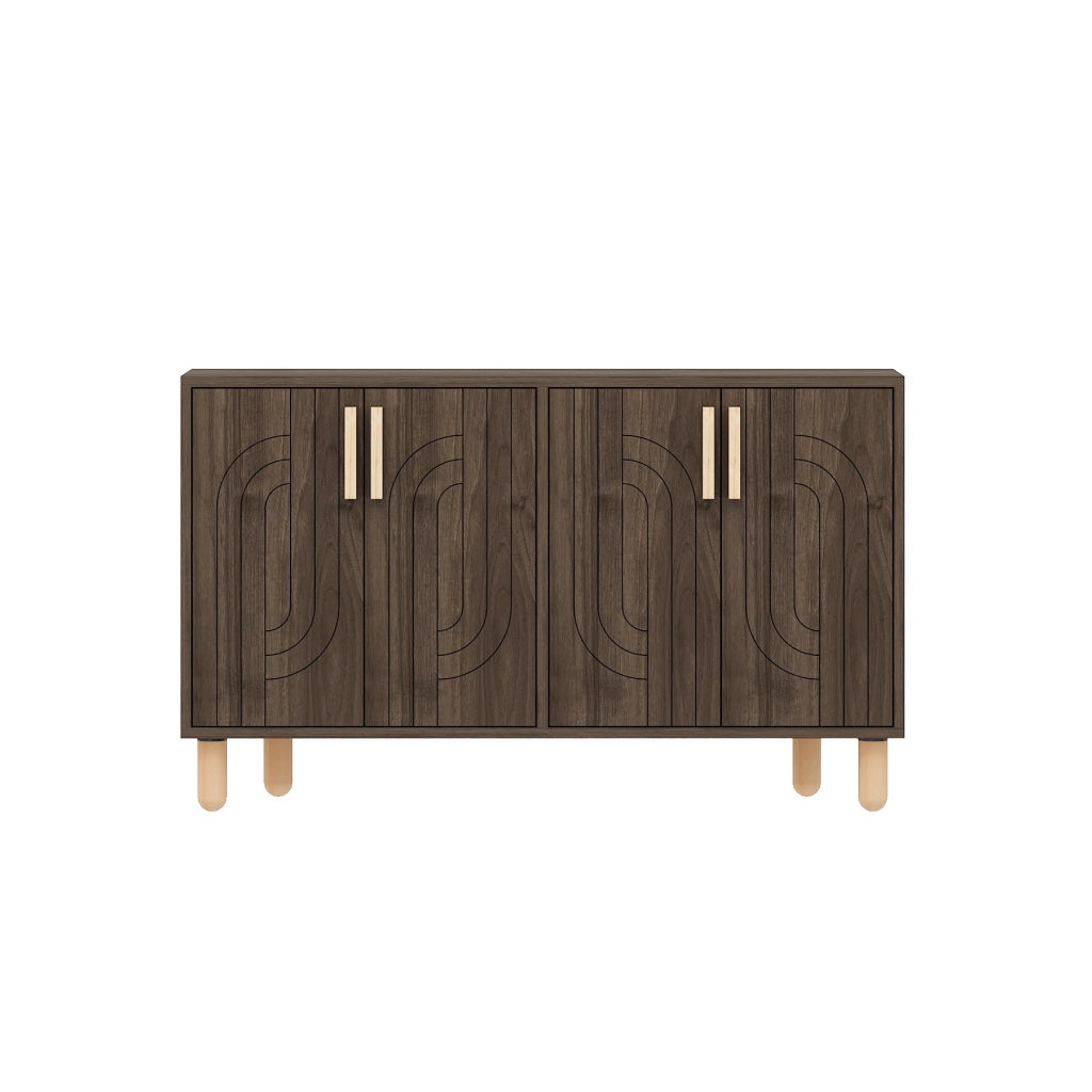 Credenza in legno "Rodney" - 120 x 30 x 74 cm - Marrone