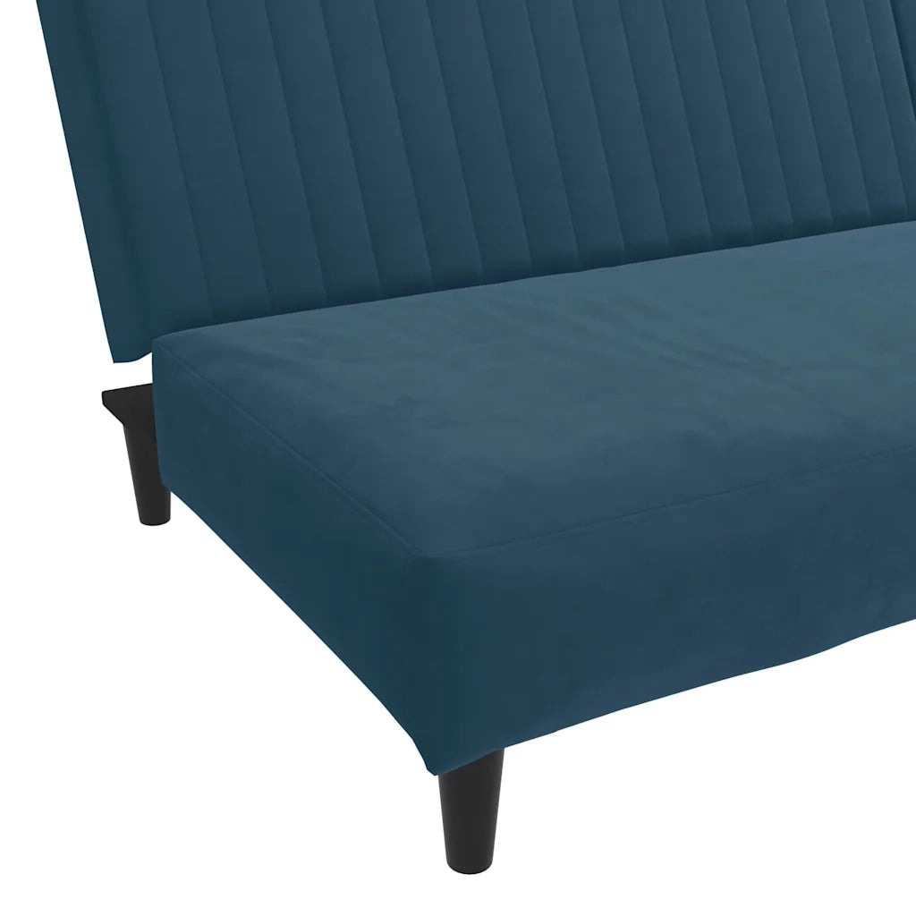 Divano Letto a 2 Posti-Sofa Letto 2 Posti-Daybed Blu in Velluto 669235