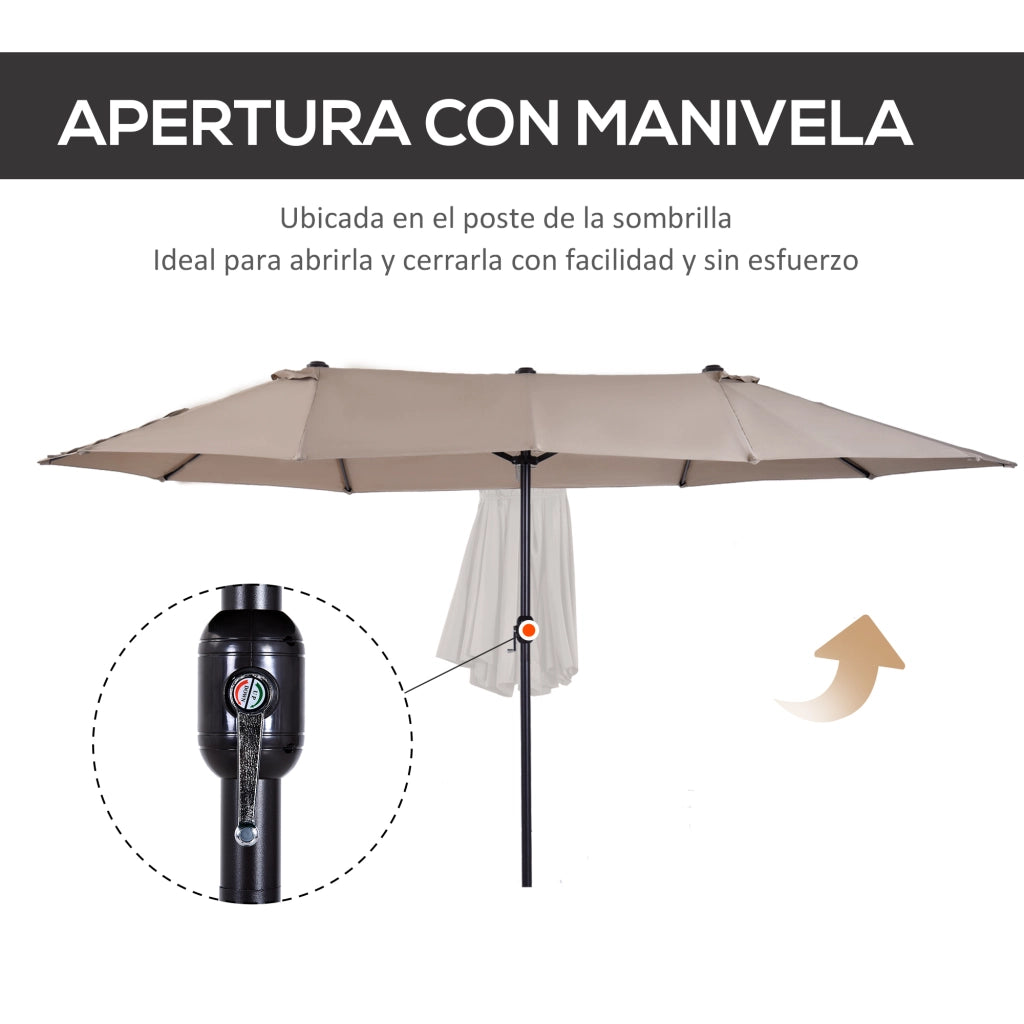 Ombrellone da Giardino ¨C Minimal ¨C 455x265x238 cm, Marrone