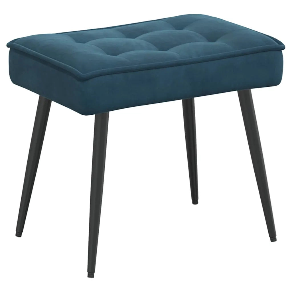 Poltrona Relax con Poggiapiedi Blu in Velluto 4012336