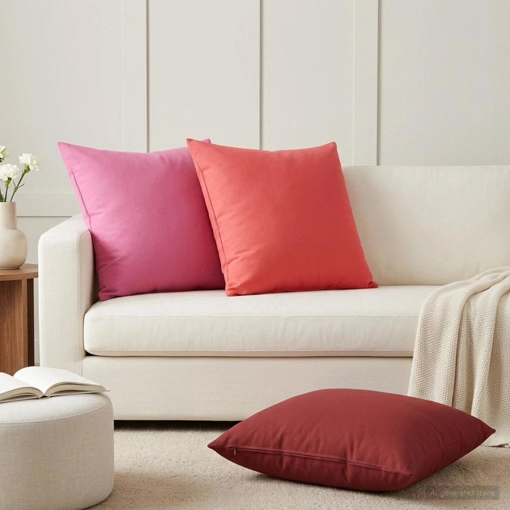 Federa 2 pcs HEERLEN Rosso 65 x 65 cm Poliestere 913029