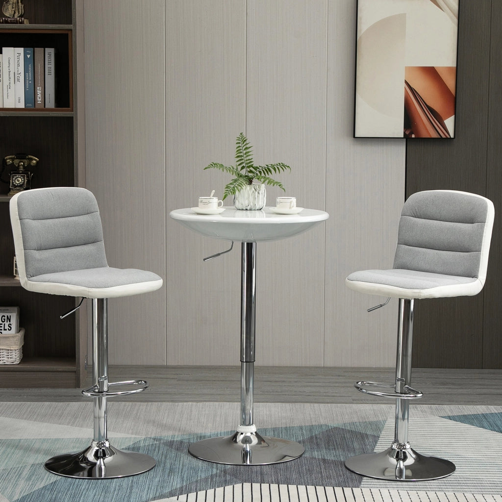 Tavolo bistrot regolabile ¨C Xylo ¨C bianco metallo ABS rotondo ?61x76-97cm
