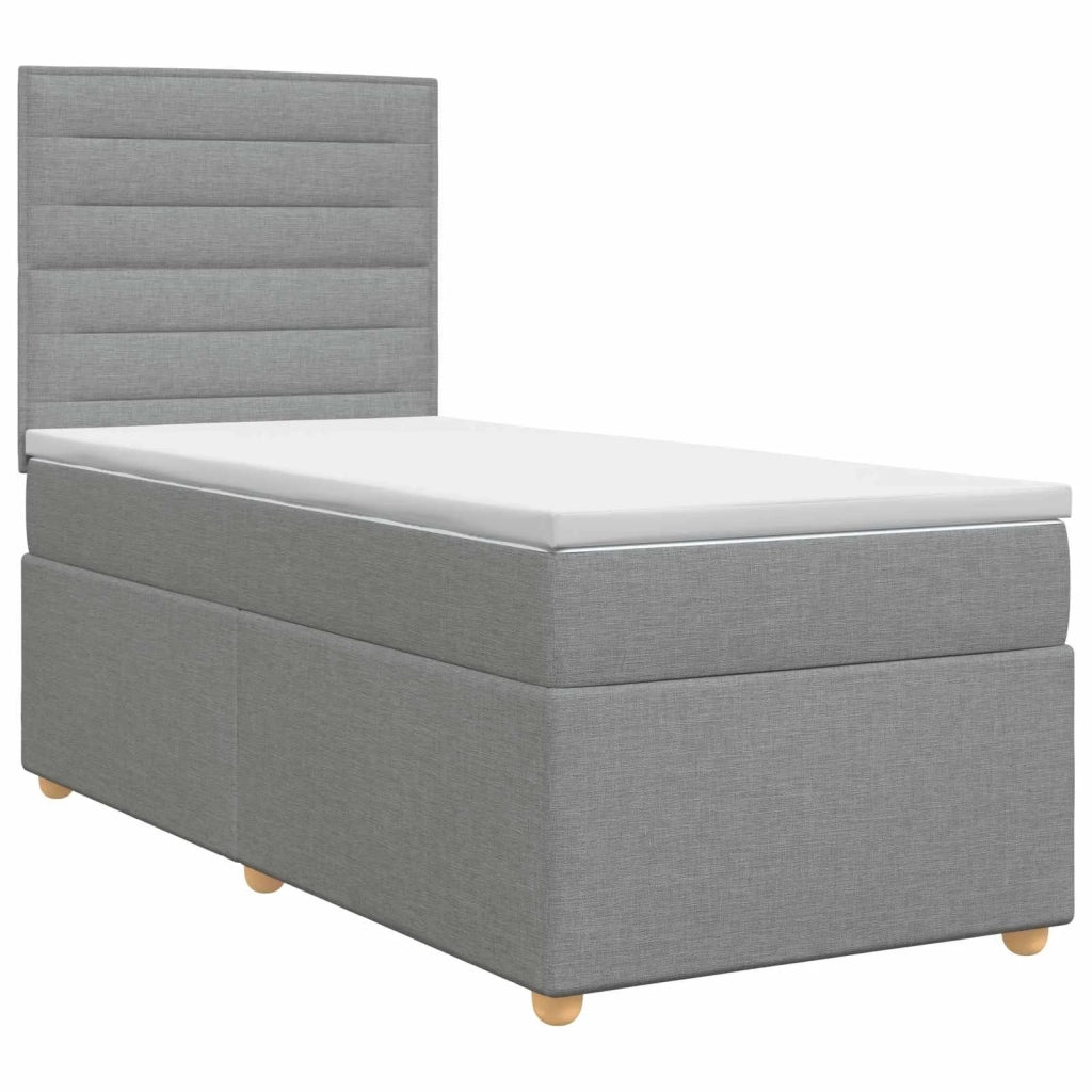 Letto box spring con materasso Grigio Chiaro 80 x 200 cm 3453746