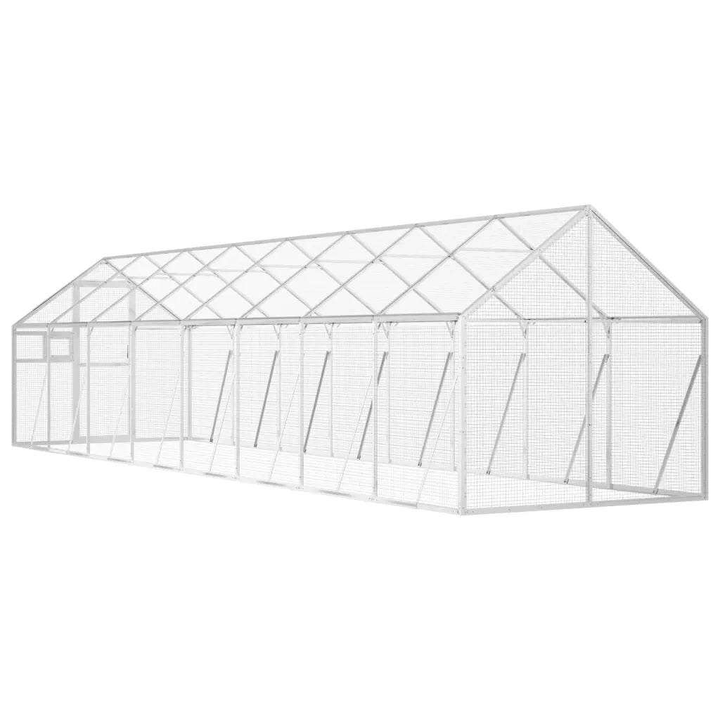 Voliera Argento 1,79x8x1,85 m in Alluminio 3155799