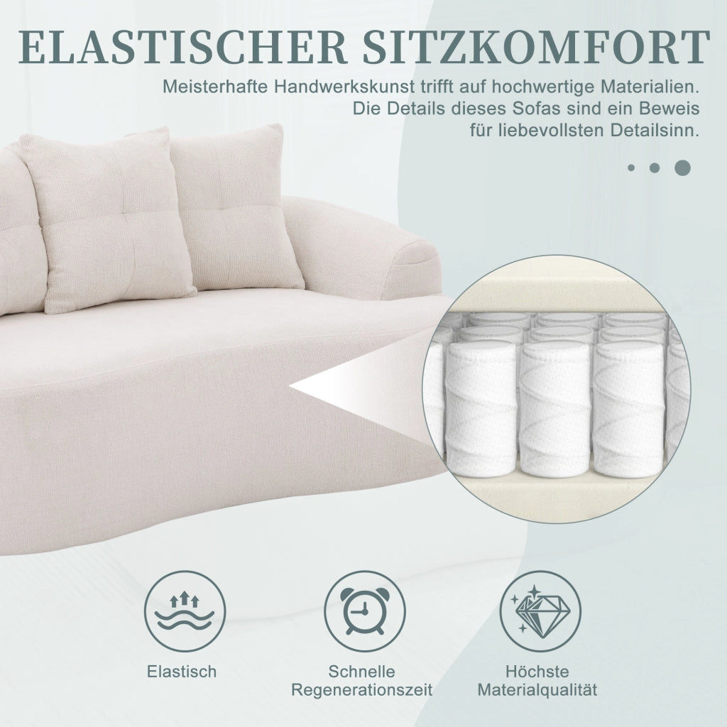 Divano 2 Posti Chenille con Cuscini Morbidi ¨C MINIMAL ¨C Velluto, Grigio