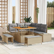 Set Divano da Giardino con cuscino 8 pcs Beige polyrattan 3362777