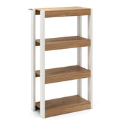 Libreria a 4 ripiani con doppio kit anti-ribaltamento, Scaffale in legno per soggiorno Legno naturale